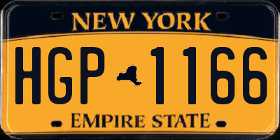 NY license plate HGP1166