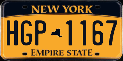 NY license plate HGP1167