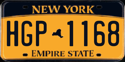 NY license plate HGP1168