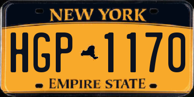 NY license plate HGP1170