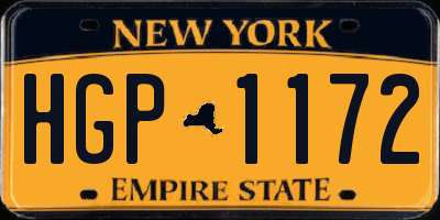 NY license plate HGP1172