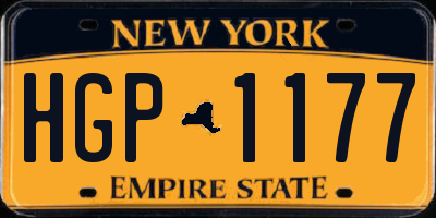 NY license plate HGP1177