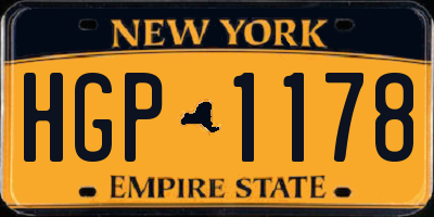 NY license plate HGP1178