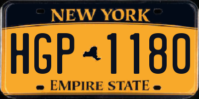 NY license plate HGP1180