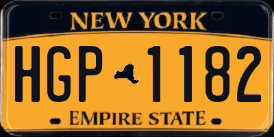 NY license plate HGP1182