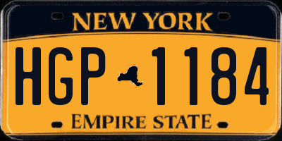 NY license plate HGP1184