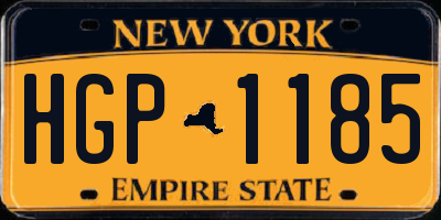 NY license plate HGP1185