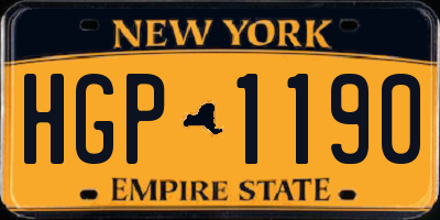 NY license plate HGP1190