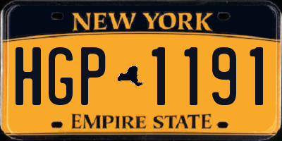 NY license plate HGP1191