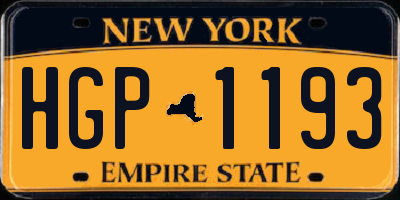 NY license plate HGP1193