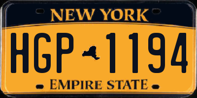 NY license plate HGP1194