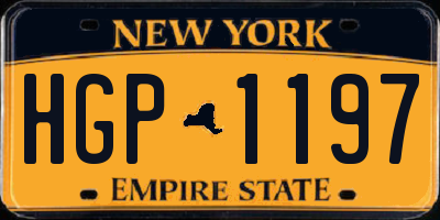 NY license plate HGP1197