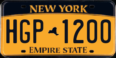 NY license plate HGP1200