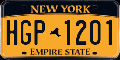 NY license plate HGP1201