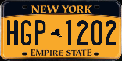 NY license plate HGP1202