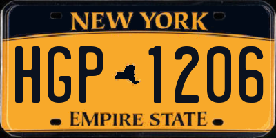 NY license plate HGP1206