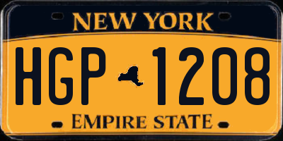 NY license plate HGP1208