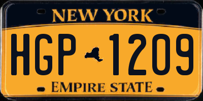 NY license plate HGP1209