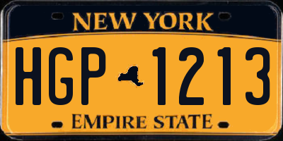 NY license plate HGP1213