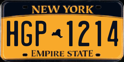 NY license plate HGP1214