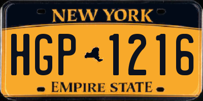 NY license plate HGP1216