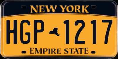 NY license plate HGP1217