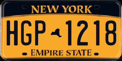 NY license plate HGP1218