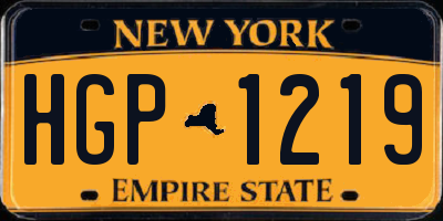 NY license plate HGP1219