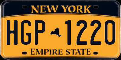 NY license plate HGP1220