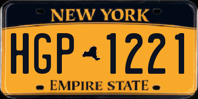 NY license plate HGP1221