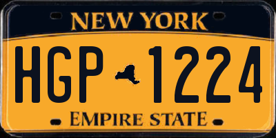 NY license plate HGP1224