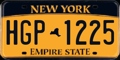 NY license plate HGP1225