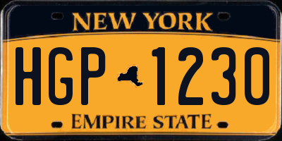 NY license plate HGP1230