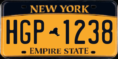 NY license plate HGP1238