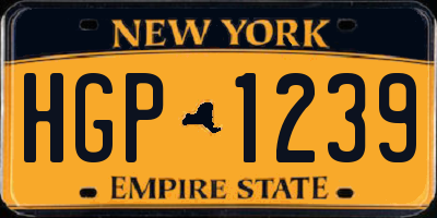 NY license plate HGP1239