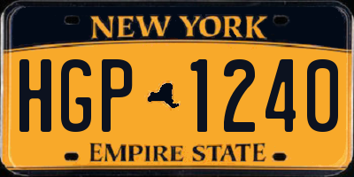 NY license plate HGP1240