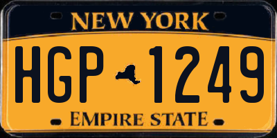 NY license plate HGP1249