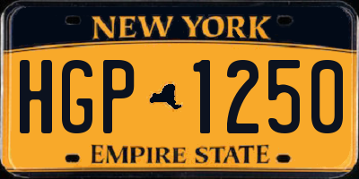 NY license plate HGP1250