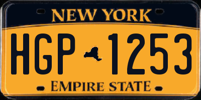 NY license plate HGP1253