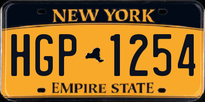 NY license plate HGP1254