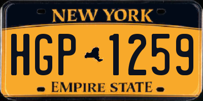 NY license plate HGP1259