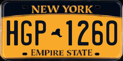 NY license plate HGP1260