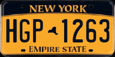 NY license plate HGP1263