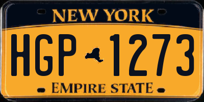 NY license plate HGP1273