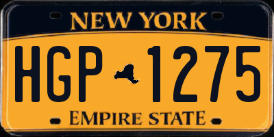 NY license plate HGP1275