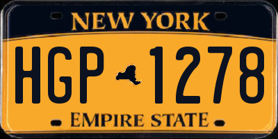 NY license plate HGP1278