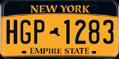 NY license plate HGP1283