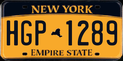 NY license plate HGP1289