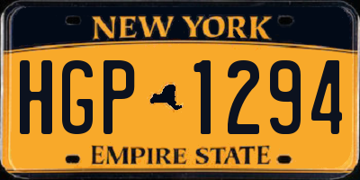 NY license plate HGP1294