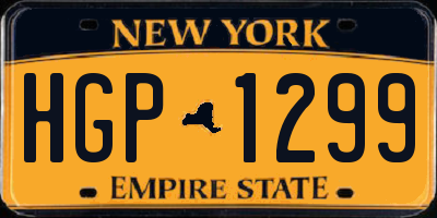 NY license plate HGP1299